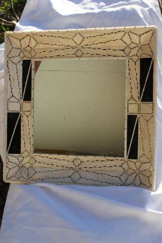 match stick framed mirror