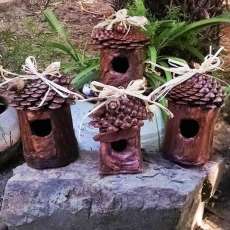 Assorted Pinecone Birdhouses