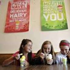 Enjoying tropical sno shaved ice