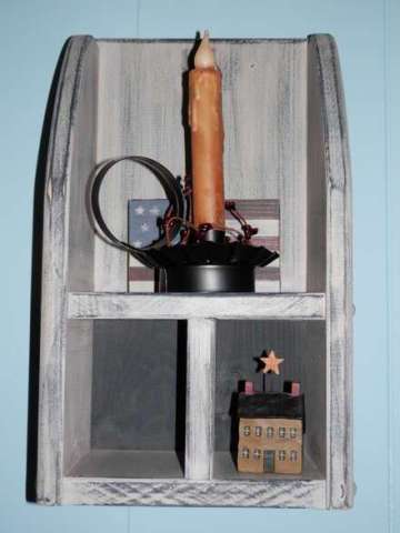 Rustic Candle Holder with 2 Cubby's
