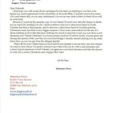 Letter from DJ in Italy