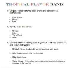 Fact Sheet For Tropical Flavor Band