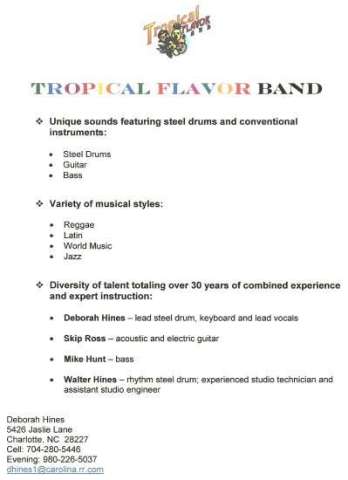 Fact Sheet For Tropical Flavor Band