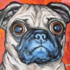 Big-Eyed Pug Painting