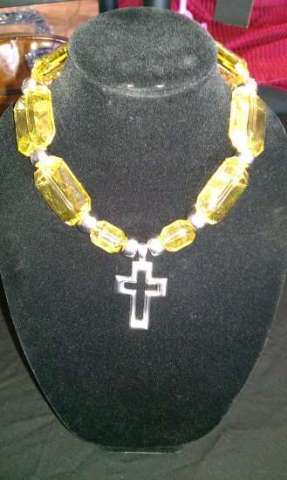 Yellow cross necklace set $45.00.
