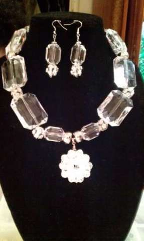Clear ice necklace set $75.00.