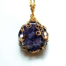 Jasper and Crystal wire wrapped necklace