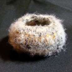 Felted mohair and wool bowl, handmade