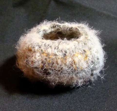 Felted mohair and wool bowl, handmade