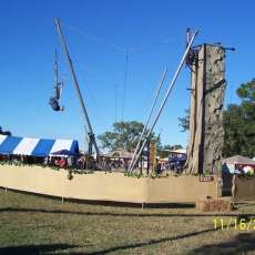 Burlaped Fence For Medevil Festival.