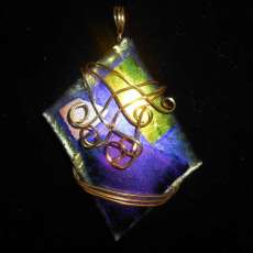 Encrusted Wire Bracelet with Turquoise and chain