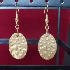 handmade brass embossed earrings
