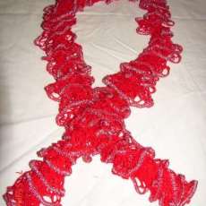 Red N Silver Ruffle Scarf