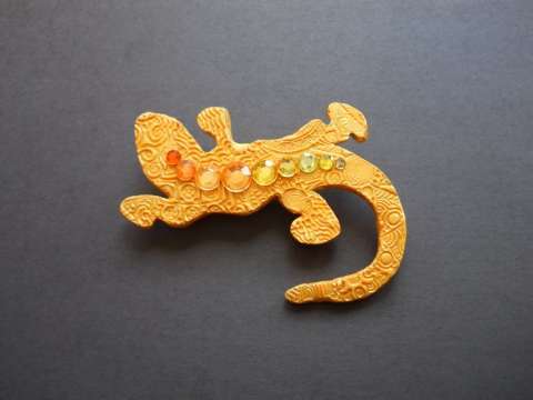 Golden Lizard Pin