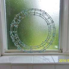 Silver, Blue and Green Wire Crystal Wreath