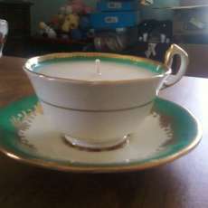 vintage ainsly tea cup soy candle sunwashed linen scented