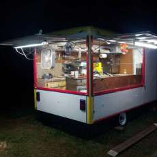 night view of trailer