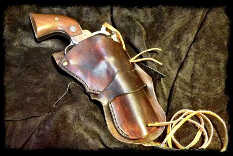 Hand dyed custom cut cowboy holster