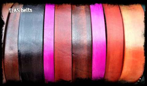 Wide variety of belts hand dyed