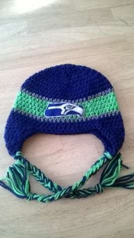 Handmade Crochet Inspired Seattle Seahawk Hat