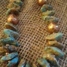 Turquoise With Hammered Copper Beads