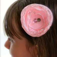 Fabric flower hair clip