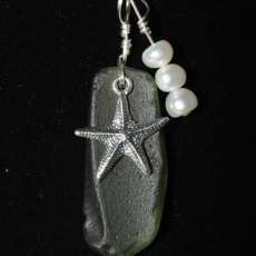 Citron Sea Glass Cluster Pendant