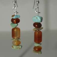 Turquoise and Carnelian Earrings