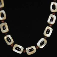 Mother of Pearl and Red Tiger Eye Choker