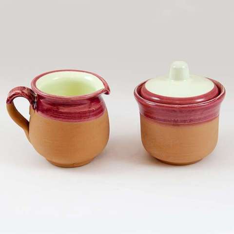 Terracotta Sugar Bowl & Creamer