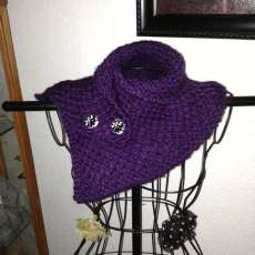 2 button Stamen Cowl in purple