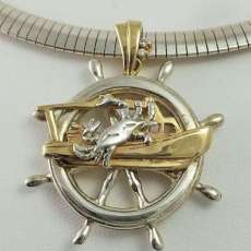 Shipswheel With Workboat Pendant