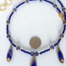 Cobalt and Gold Tear Drop Chocker