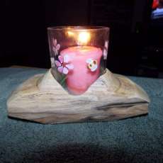 Citrus Wood Votive candle holder $15