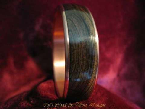 Bangle Bracelet African Blackwood over Copper