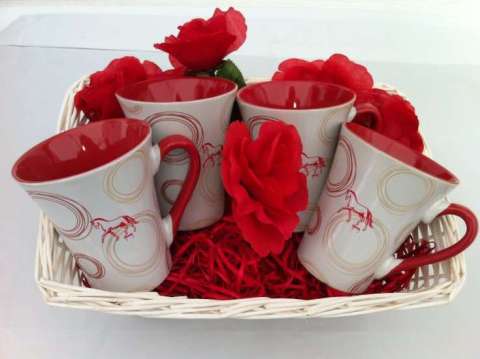 Red Swirl Mugs