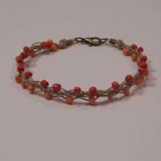 Natural Hemp Beaded Anklet