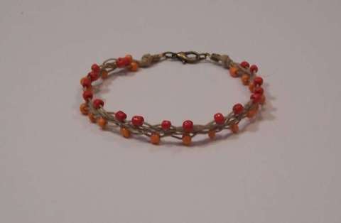 Natural Hemp Beaded Anklet