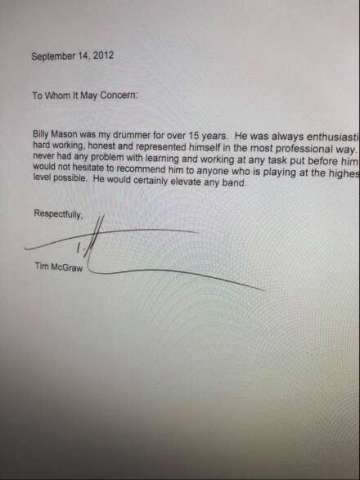 Letter From Tim McGraw