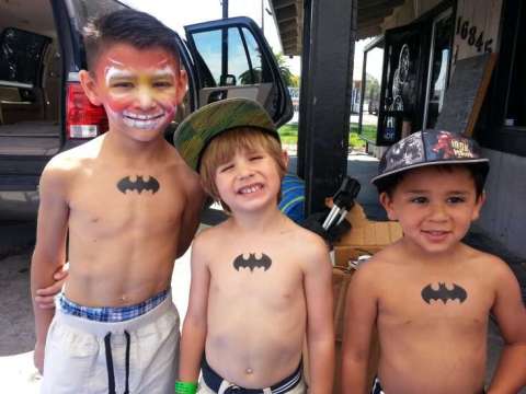 Airbrush Face Paint and Batman crew