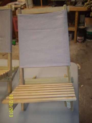 Small Gray Canvas back Chair