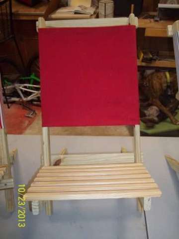 Small Red Canvas Back Chair