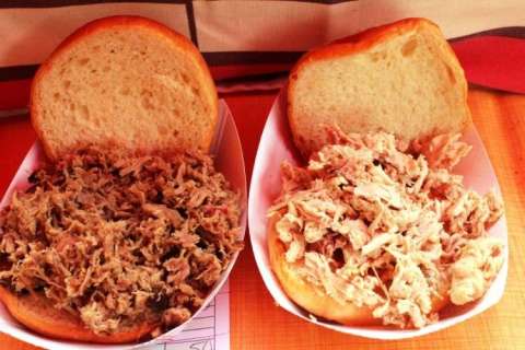 Pulled Pork and Pulled Chicken BBQ Sandwiches