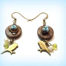 Bird and Nest Earrings