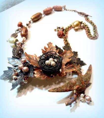 On The Wing - Assemblage Necklace