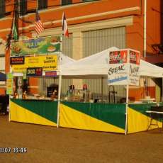 Set up at the Giant Omellet Celebration, Abbeville, LA