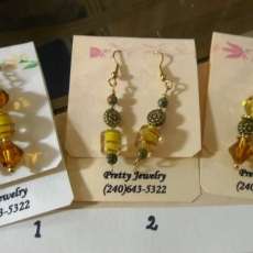 Stone and bead earrings