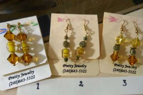 Stone and bead earrings