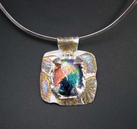 Autumn Leaves FS and Dichroic Glass Pendant
