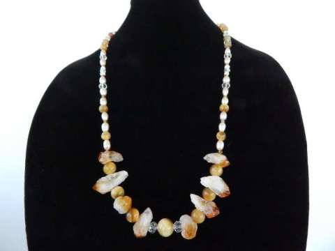 Citrine & Mother of Pearl Necklace